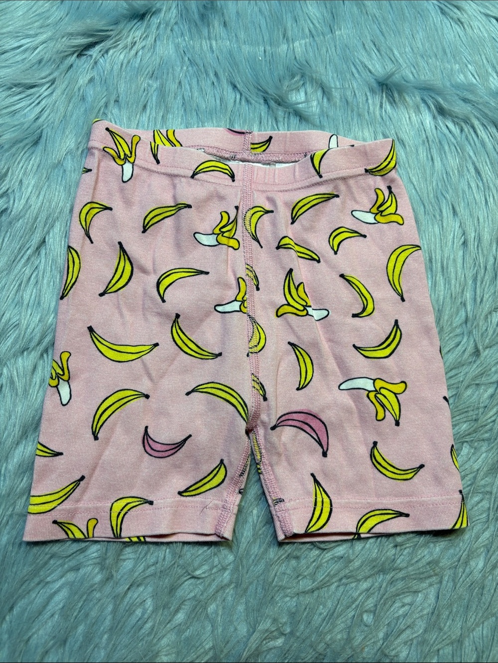 Hanna Andersson Kids Pink Banana Print Bike Shorts sz 6-7